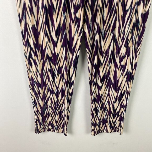 Chicos Travelers Pull On Pants Womens 0 US S Multicolor Slinky Knit Ankle - Picture 3 of 10